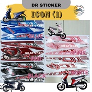 HONDA ICON (1) Stripe Stiker Sticker HONDAICON ICON110 ICON 110 BODY COVERSET COVER SET KAVERSET