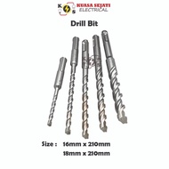 Drill Bits (16mm - 18mm x 210mm) / Concrete / Masonry Drill Bits / Rotary Hammer Drill Bit