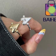 BAIHEE Heart Ring, Exquisite Personality Letters Ring, Fashion "YES""NO" Glossy Surface Stainless St