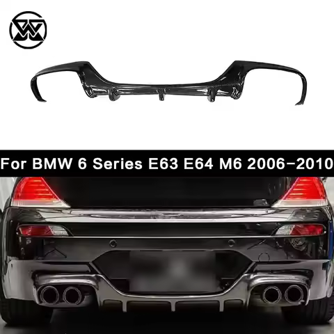 Carbon Fiber Rear Bumper Diffuser Lip For BMW 6 Series E63 E64 M6 2006-2010 Rear Lip Splitter Exhaus