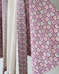 日本製和風印花紫色古著羽織和服外套