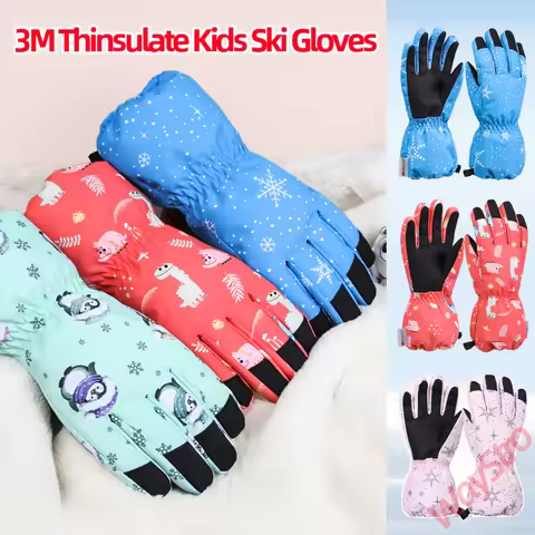 Winter Warm Kid Snowboard Gloves Windproof Boy Ski Gloves Cold Resistant Girl Ski Gloves 3M Thinsula