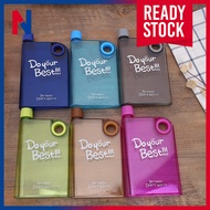 [NOVII] 380ml Flat Water Bottle Notebook Plastic Transparent Leak Proof Sport Travel Water Bottle No