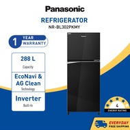 PANASONIC Refrigerator 2 Door Fridge Top Freezer (288L) NR-BL302PKMY EcoNavi, Inverter, AG Clean Peti Sejuk 冰箱