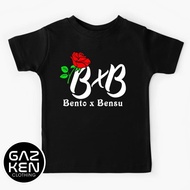 Kaos Anak BXB Betrand Peto Bento x Bensu Motif Bunga Mawar Baju Onyo