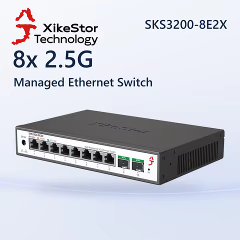 Basic Layer Two Ethernet 8 x 2.5G Base-T ports + 2 x 10G SFP+ optical ports