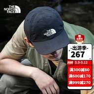 北面（The North Face）棒球帽男帽女帽春夏新款户外软顶鸭舌帽遮阳帽子运动帽休闲帽 JK3/黑色 均码