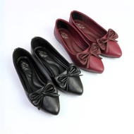 Hyza Women's Flatshoes in Black and Maroon Ballet Flats Women Flats