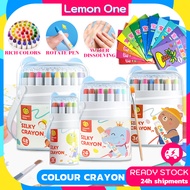 【FAST DELIVERY】Kids Crayon Non Toxic Washable Crayon 48 Colour Crayon With Drawing Book For Kids