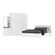 INDEX LIVING MALL ชุดห้องนอน รุ่นเมโลเดียน (เตียง ตู้เสื้อผ้า 4 บาน โต๊ะเครื่องแป้ง) ขนาด 5 ฟุต - สีขาว