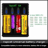Rechargeable Battery Vapcell Q4 Charger AA / AAA Ni-MH / Ni-CD 1.2V 18650 26650 21700 RCR123 Rechar