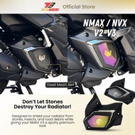 Yamaha NMAX 155 / NVX / Aerox V2 V3 Radiator Coolant Net Cover | Steel | Black Rainbow | Accessories