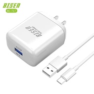 BISEN BC717 15W Realme Fast Charger Universal Travel Wall Charger Quick Charging Adapter with Micro/Type-C Cable for Realme C11 C12 C15 C21Y C25Y C25S C35 C2 C3 5 5i 5Pro 6 6i 6Pro 7 7i 7Pro 8 8i 8 Pro 9 Pro Plus Narzo 20 30A 50 50i 50A Prime XT GT Master