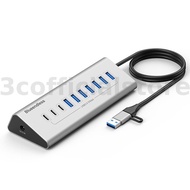 HU105C 10-in-1 USB-A/Type-C Hub Docking Station USB Adapter with USB3.0-A*7 USB3.0-C*3 Multiports Sp