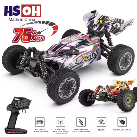 WLtoys 144016 RC Cars Monster Truck 35KM/H OR 75KM/H 1/14 off Road 4WD Drift Toys, 2.4G Remote Contr