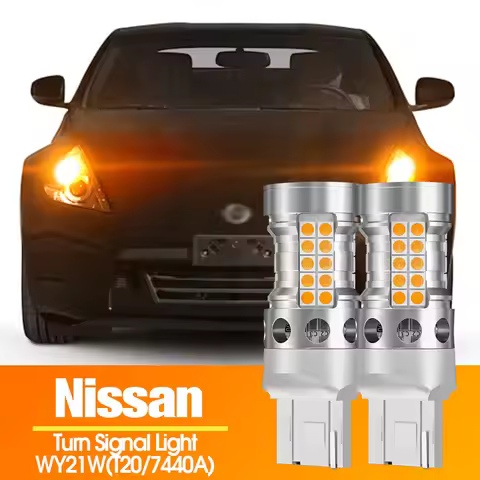 2x LED Turn Signal Light WY21W For Nissan 350Z 370Z GT-R Juke Leaf Micra Pathfinder R52 Qashqai J11 