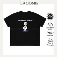 Boxy Local Brand T-Shirt Printed with ALO SURPRISE HIPS? MEME DUCK 100% Cotton Men's and Women's Uni