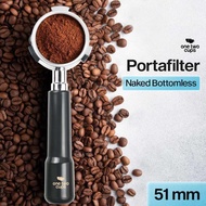 Bottomless Portafilter 51mm Stainless Steel Naked Espresso Filter 3 Ears for DeLonghi EC680–EC885 wi