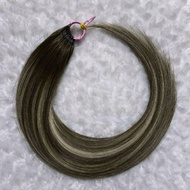 Real Hair 9d Feather Two-Tone Highlight Color There Is A Dark Color. Bright Length 50cm 1