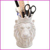 Desk Pen Holder Small Lion Shape Tabletop Decor Pen Cup Desk Organizer for Students Writers Authors 