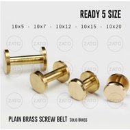 Plain Brass Screw Belt - Solid Brass - Leather tools - Leather Belt