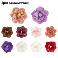 【COLORFUL】Paper Flowers 20cm 30cm Birthday Bold Colors Crepe Paper Folded Storage