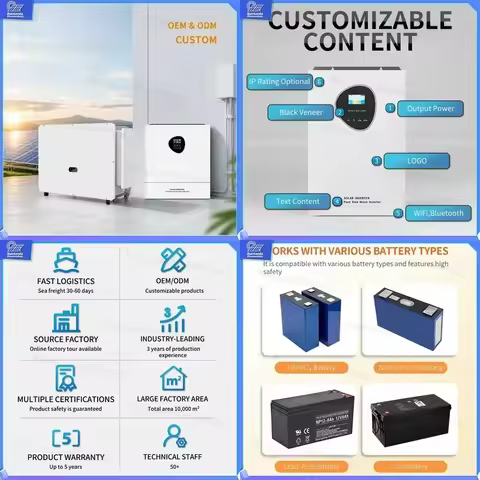 3KW 5KW 6KW 8KW 10KW 12KW Hybrid Solar Inverter Off Grid PV Wind Power Generator Home Energy Storage