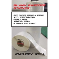 Barcode Sticker (Art Paper) 35mm x 25mm
