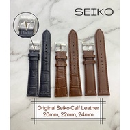 Genuine Seiko Calf Watch Leather Strap / 20mm 22mm 24mm / Tali Seiko Leather