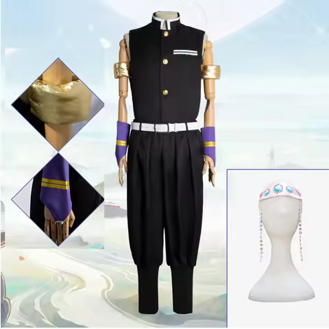 Uzui Tengen Fantasy Anime Demon Cosplay Costume Headwear Disguise Adult Men Cosplay Roleplay Fantasi