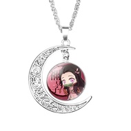 [Manmei] Demon Slayer Moon Stone Pendant Necklace Kitchen Gate Nezuko Kitchen Gate Tanjiro Anime Mer