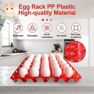 8PCS 30-Egg Plastic Egg Trays, Stackable Red Egg Crates for Storage, Sorting & Shipping, Ideal for H