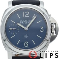 二手沛納海 Luminor Blu Mare 44毫米 PAM01085，附原廠錶盒、保固卡和備用錶帶，不鏽鋼/皮革錶帶，男士腕錶，藍色，拋光處理，成色極佳。