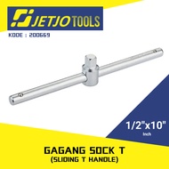 JETJO TOOLS LAKONI PRO T-Sock Handle 1/2"x10" T-Handle Sliding/ 1 2x10" T-Handle/ 0.5x10in 200669