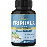 Organic Cadane Triphala Extract Capsules & Turmeric, Guggul, Ginger, Black Pepper, Moringa - Complex
