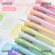 QINJUE 4Pcs Highlighter, Mark Key Points Color Glitter Colorful Gel Pen Set, Creative DIY Art Fluore