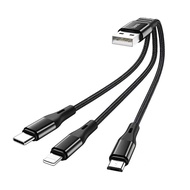 ECILY Hoco Cáp Micro 3 trong 1 sạc ngắn 25cm Cáp USB cho Huawei cho i-Phone 14 13 11 Pro Sạc Nhanh 8