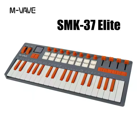 M-VAVE SMK-37 Elite Wireless MIDI Keyboard - 16 Pad, 8 Encoders, Battery Powered, DAW & iOS Compatib