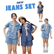 RUDA.001 Jeans Set Striped Shirt + Shorts