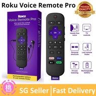 Roku Voice Remote Pro / Roku Remote Rechargeable voice remote with TV controls, private listening, h