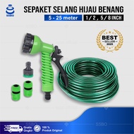 SEPAKET SEMPROTAN SELANG AIR 1/2 5/8 INCH 10 METER HIJAU ANTI LUMUT CUCI MOTOR MOBIL COD