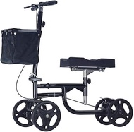 Foldable Wheelchair Electric Knee Walker, Steerable Scooter, 4 Wheeled Auxiliary Walker, Crutches Replacement, Height Adjustable Suitable for Disabled Elderly and People with Incon