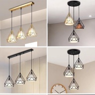 Nordic Restaurant Retro Nostalgic Chandelier Simple Unique loft Dining Hanging Bar Art Diamond Iron 