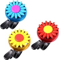Yardwe 3pcs Bicycle Sunflower Bell Mini Bike Bell Girls Bike Bell Kids Bike Bell Hand Ringing Bike Scooter Bell Ring Toddler Bike Bells Bike Ring Horn Scooters for Kids Aluminum Alloy