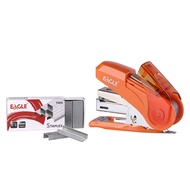 EAGLE - 迷你省力釘書機 / 訂書機連釘書釘/書針 辦公文件檔案整理勞作功課裝釘必備 (橙色)