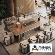High-End Chinese Style Integrated Table Office Table Chair Boiling Water Making Rock New Tea Board C