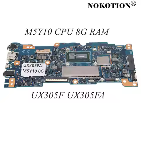 NOKOTION UX305FA MAIN BOARD REV 2.0 for ASUS UX305F UX305FA Laptop Motherboard M5Y10/M5Y71 CPU 8G RA