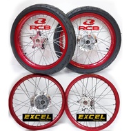 Y15ZR Y16 Takasago Excel Asia 1.60x17 Red, RCB Lidi Spoke Chrome, Hub Gantang Chrome with Tyre