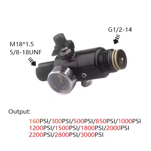 HPA 300BAR/4500PSI Air Tank Pressure Regulator Output 160 To 3000Psi Gas Cylinder Refill Filling Ada