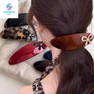MLINX Sweet Elliptical Acetate Hair Clips, Colorful Bow Large Size Curved Ellipse Hairpins, Korean S